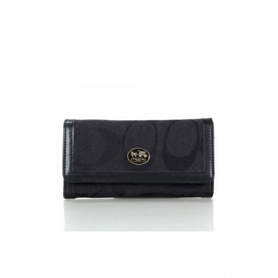 Coach Envelope Big Logo Small Black Wallets FFB | Women